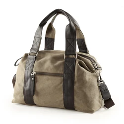 Sacs à bandoulière en toile pour hommes, sacs à bagages de voyage, sac à main de sport de fitness, sac de week-end à fermeture éclair antivol portable, grande capacité