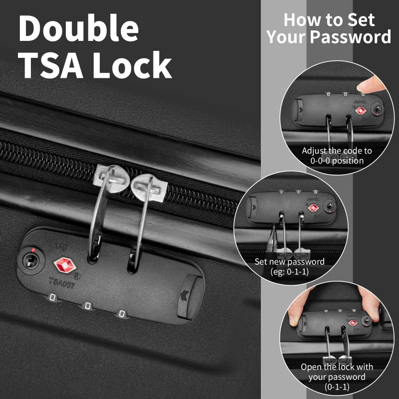 Набор из 3 чемоданов из 3 твердых чемоданов из АБС-пластика + ПК с замком TSA, 4 вращающимися колесами, легкий дорожный чемодан на тележке для переноски Che