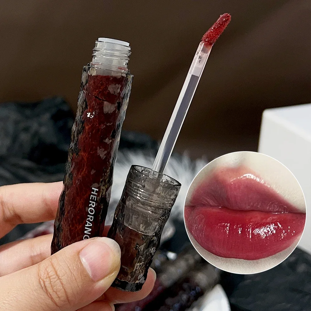 8 Color Moisturizing Mirror Lip Glaze Long Lasting Lip Gloss Black Tea Brown Liquid Lipstick Lip Oil Care Makeup Korean Cosmetic