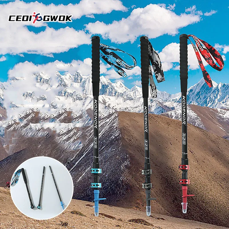 

CEOI GWOK Telescopic Walking Stick Lightweight Carbon Fiber Trekking Poles Secure Hiking Outdoors Premium Quality Trekking Poles