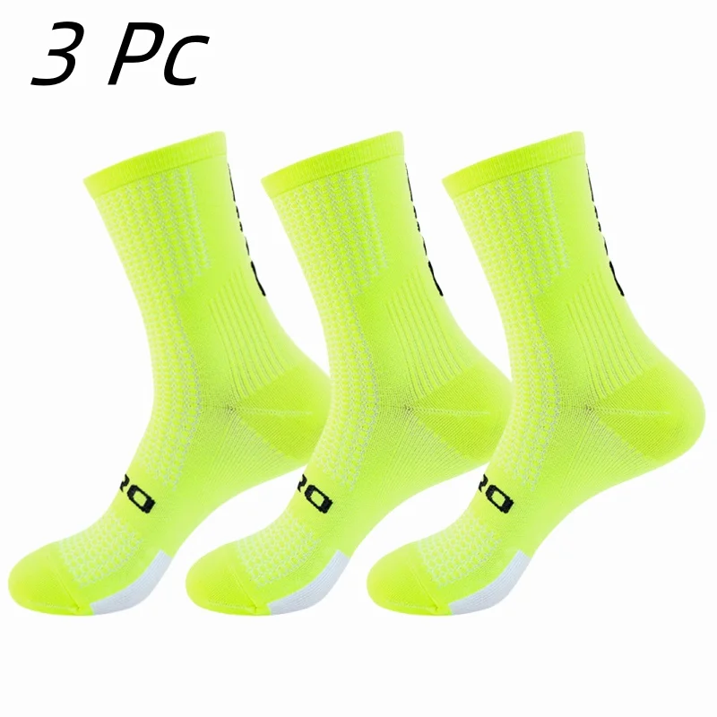 3 Pairs Men Cycling Socks Biking Sport Sock Sweat Absorbent Breathable Compression Soccer Socks Road Bike Sock Cycling Socks Man