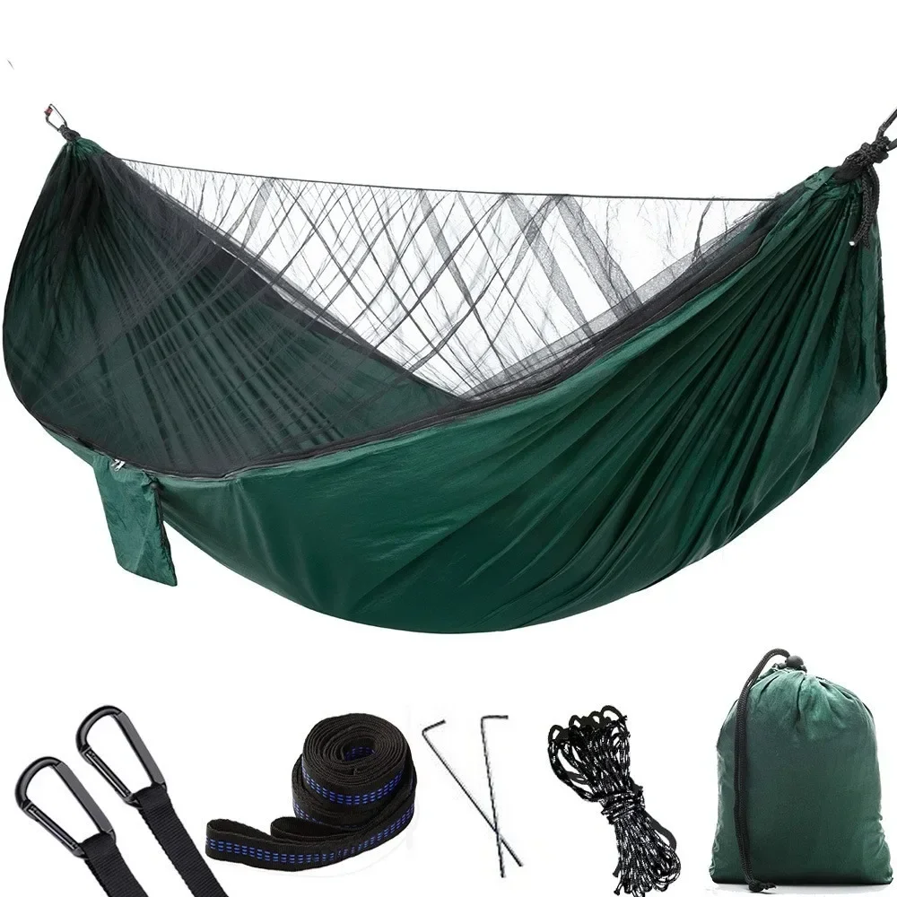 

Survival Hanging Hammock with Anti Mosquito Net Outdoor Nylon Swing Hammock Tent Durable Waterproof Camping Equipment Furniture