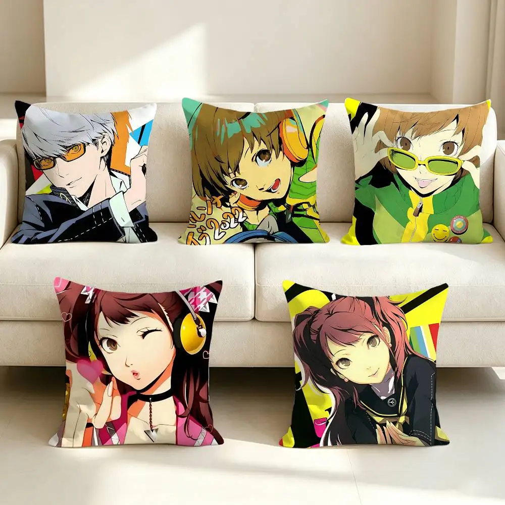 Persona 4 Anime Yu Narukami Square Sofa Pillow Cover Solid Color Living Room Home Decor Cushion Case