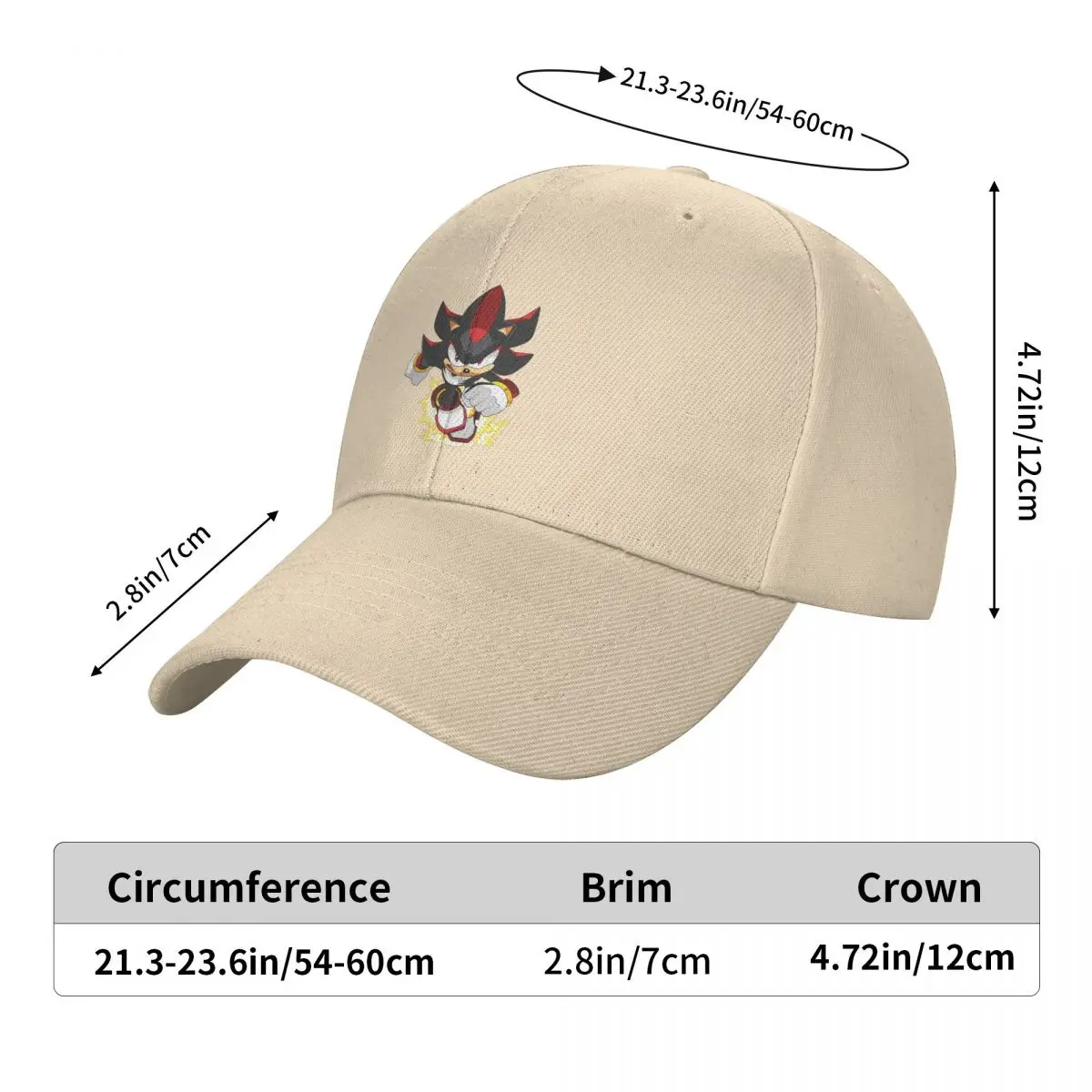 Sonic Shadow Cartoon The Hedgehog Cap Fashion Casual Baseball Caps Adjustable Hat Baseball Hats Customizable Polychromatic