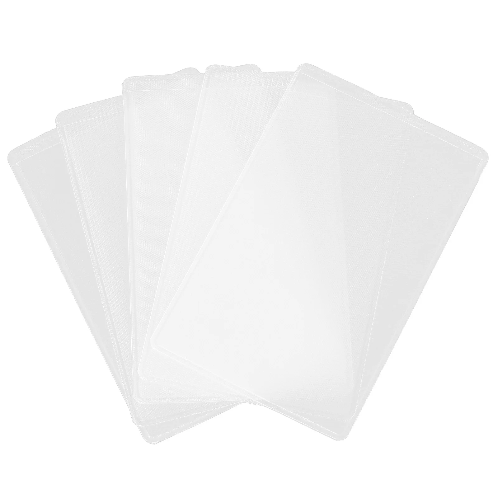 

5pcs Clear Credit Holders Hard Plastic Id Badge Protectors Waterproof Pvc Business Sleeves Lightweight Wallet Card Protector