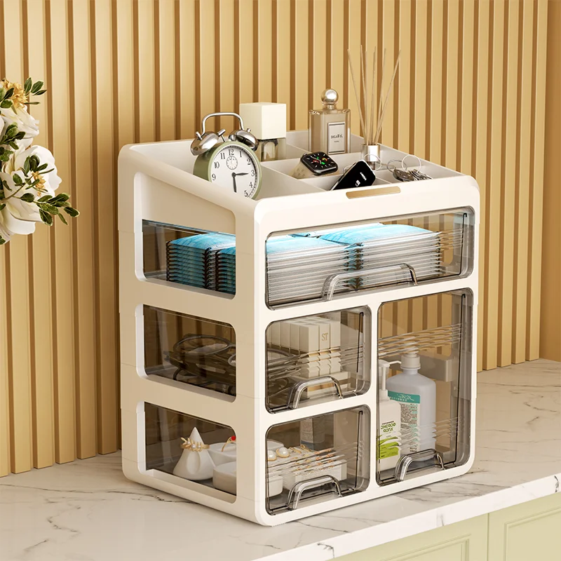 صندوق دواء نوع درج صندوق دواء عائلي صندوق تخزين الأدوية المنزلية تركيب مجاني ذو طبقات ذات سعة كبيرة