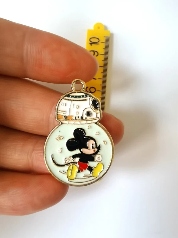 

Disney 10 PCS Mickey pendant Metal Enamel Charm Earrings DIY Key chain Necklace Pendant Bracelet Handmade jewelry accessories