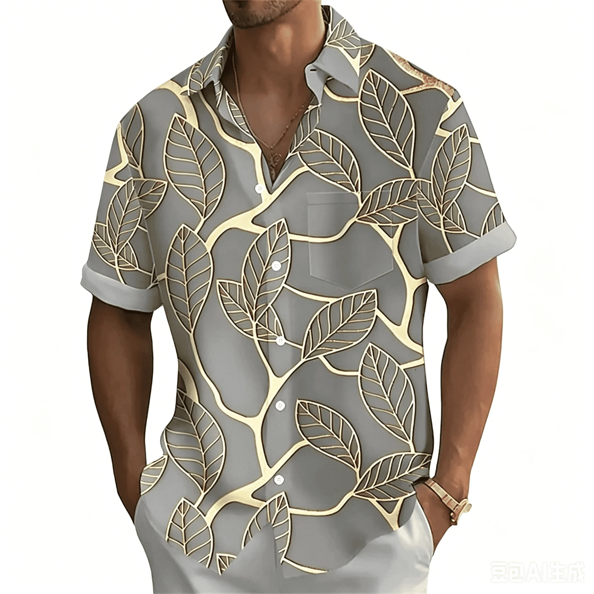 2026 Hawaii-Hemd für Herren und Damen, 3D-gedrucktes Tropenpflanzen-Hemd, schnelltrocknend, Sommer-Kurzarm-Oberteil, modisch – Detail 3