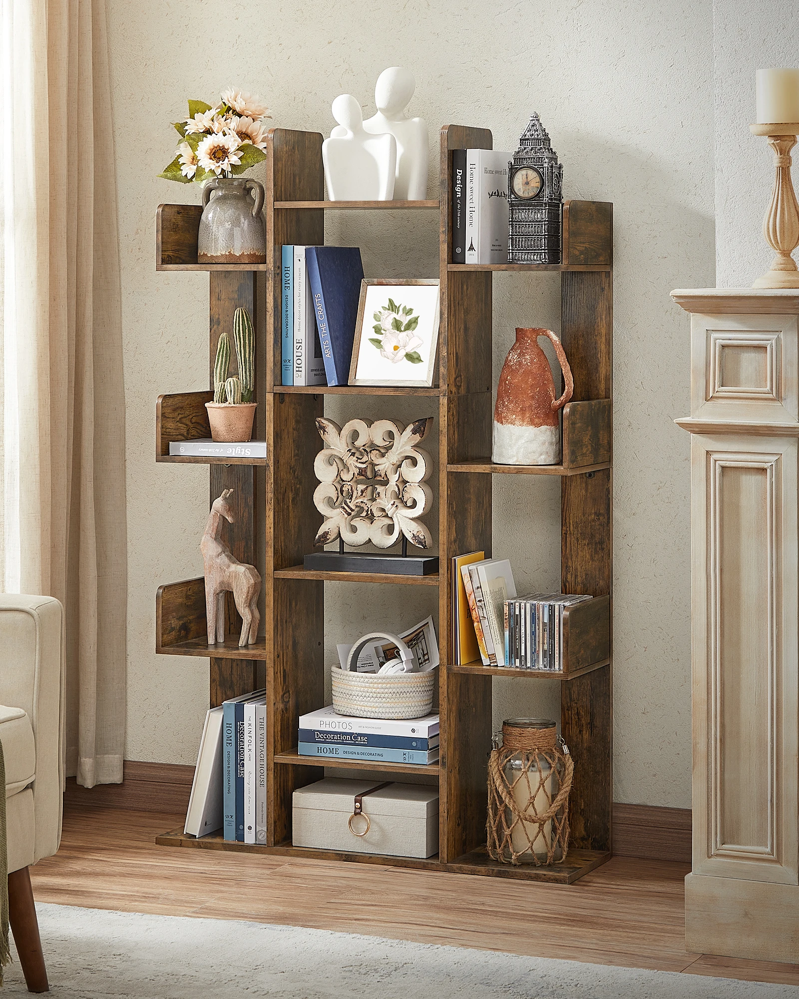 VASAGLE Bücherregal Standregal, mit 13 Fächern, 86 x 25 x 140 cm