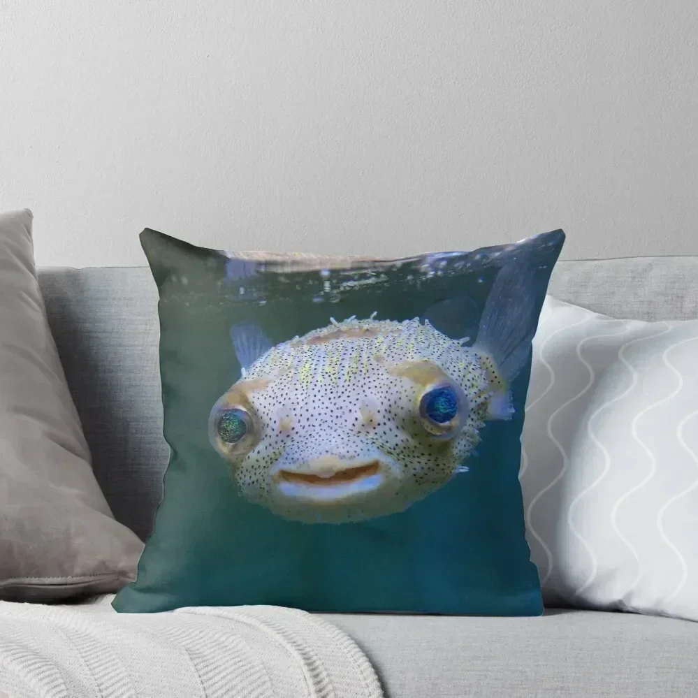 Happy Porcupine Puffer Fish Throw Pillow Sofa Cushions Covers Pillow Decor pillowcases for sofa cushions pillow