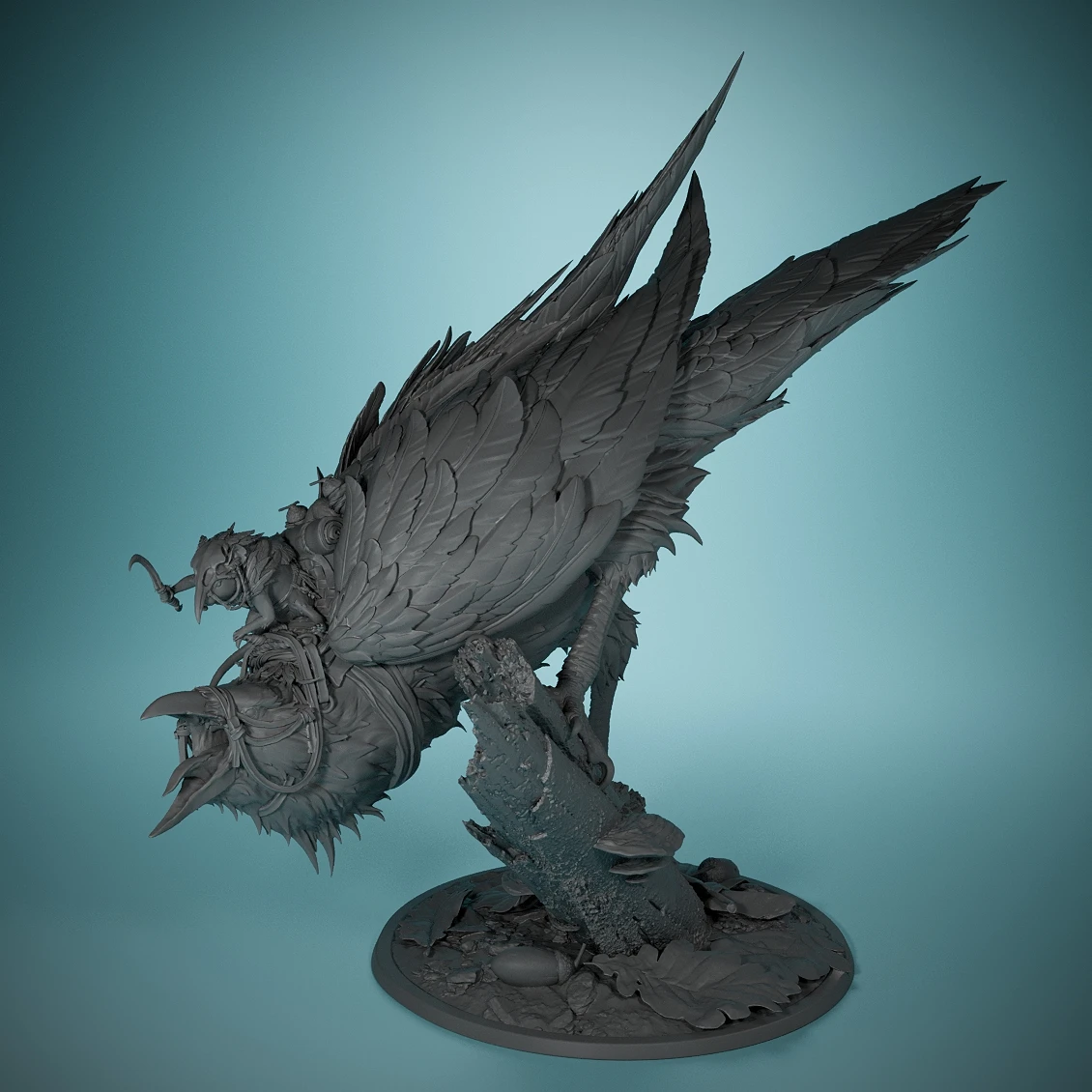 Raven - Resin 3D Miniatures - For Tabletop Tactical Gaming Role Playing - Game Room Dressing - Hand Painted Models