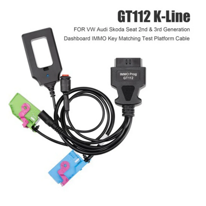 GT112 K-Line For VW  Skoda Seat 2Nd & 3Rd Generation Dashboard IMMO Key Matching Test Platform Cable