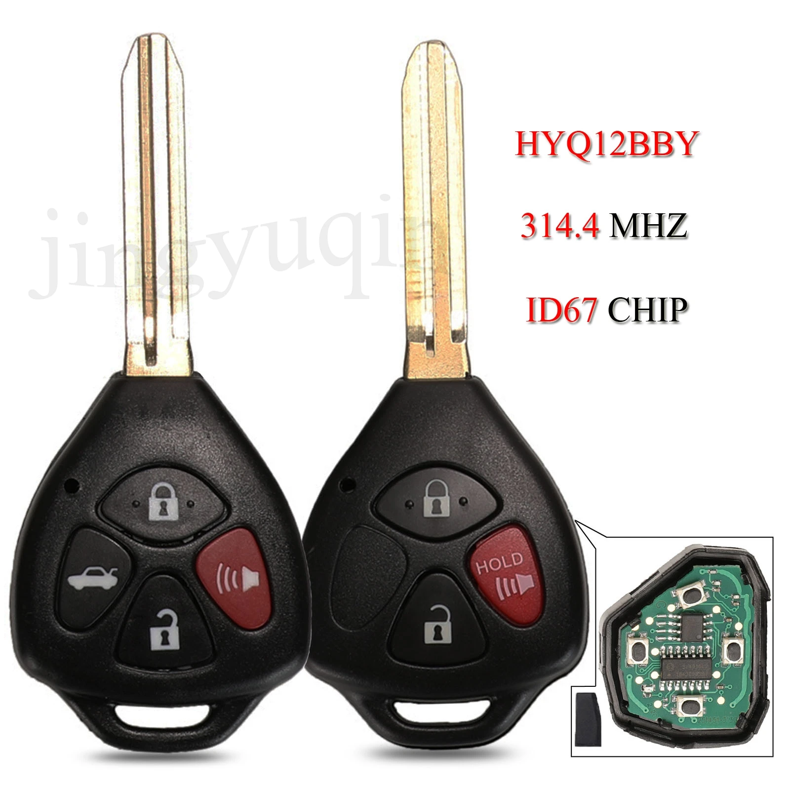 

jingyuqin HYQ12BBY Remote Smart Car Key For Toyota Avalon Camry Corolla Matrix RAV4 Yaris Venza 3/4 Buttons 314.4Mhz ID67/G Chip