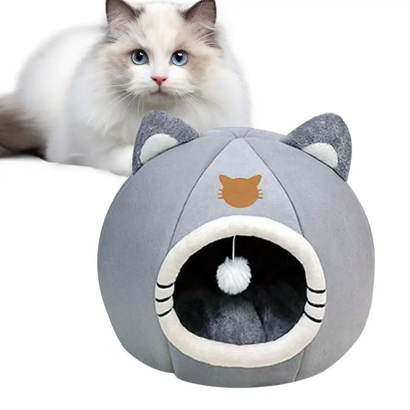 

Cat Bed Cave Large Felt Cat CaveHut For Indoor Cats 2-in-1 Soft Calming Pet Sofa Bed With Anti-Slip Bottom for Cats Dogs Rabbits