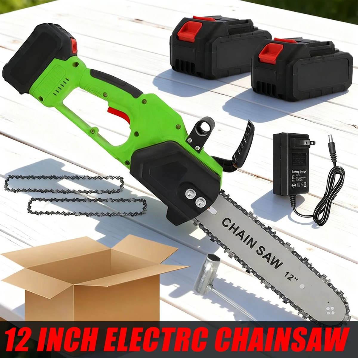

12-дюймовая аккумуляторная бензопила, портативная электрическая бензопила, секаторы для ручной бензопилы, подходят для лесозаготовок