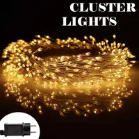 Tira de luces LED para decoración de exteriores, iluminación navideña de 36M, 1000 V, enchufe para árbol de jardín, boda, vacaciones, 220