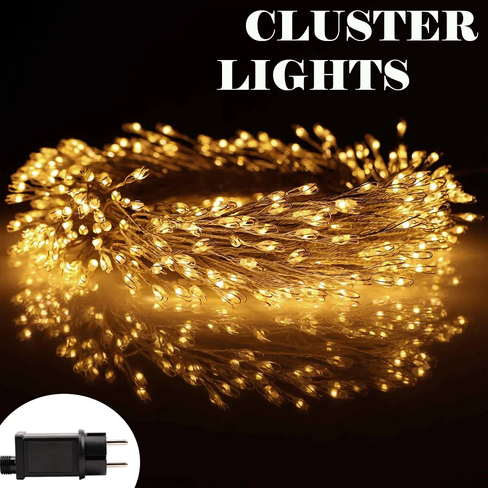 36M 1000 LED klaster świąteczne łańcuchy świetlne dekoracja zewnętrzna kryty ogród wtyczka drzewa ślubne 220V świąteczne oświetlenie dekoracyjne