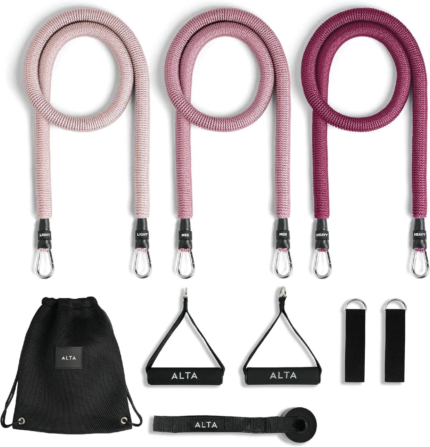 ALTA Resistance Tube Bands for Women - Full Kit Resistance Bands for Working Out with Handles, Ankle Straps, Door Anchor – Home