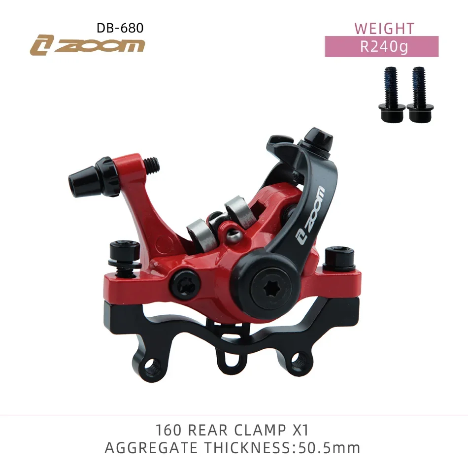 ZOOM DB680 Fahrrad-Scheibenbremse, Mountainbike, mechanischer Bremssattel, Doppelkolben, elektrischer beidseitiger Antrieb, NFOX B001 Kühlkörper 160