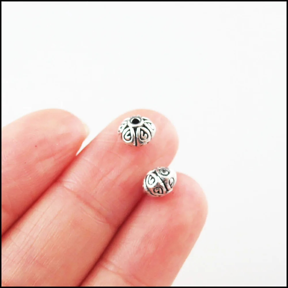 Fashion New Daisy Flower Cone Square Tiny Chinese Knot Charms Spacer Bar Beads Tibetan Silver Plated