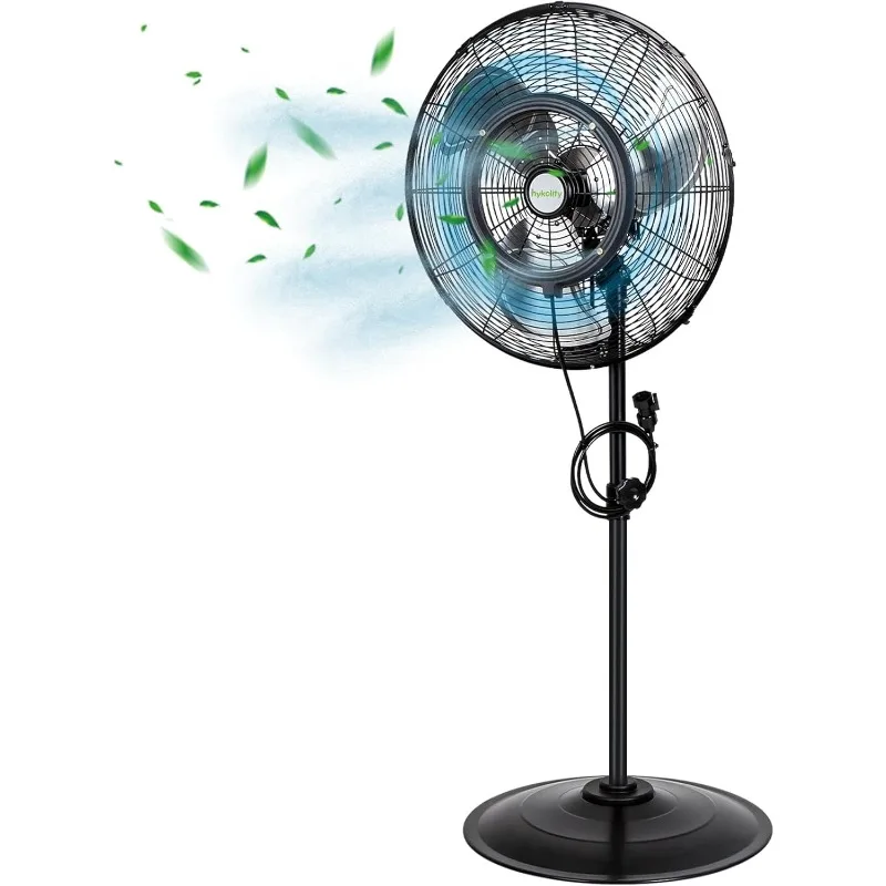 

hykolity 20-дюймовый наружный вентилятор для запотевания на пьедестале, 3-скоростные высокоскоростные осциллирующие вентиляторы, водонепроницаемый напольный вентилятор с наклоном и туманом