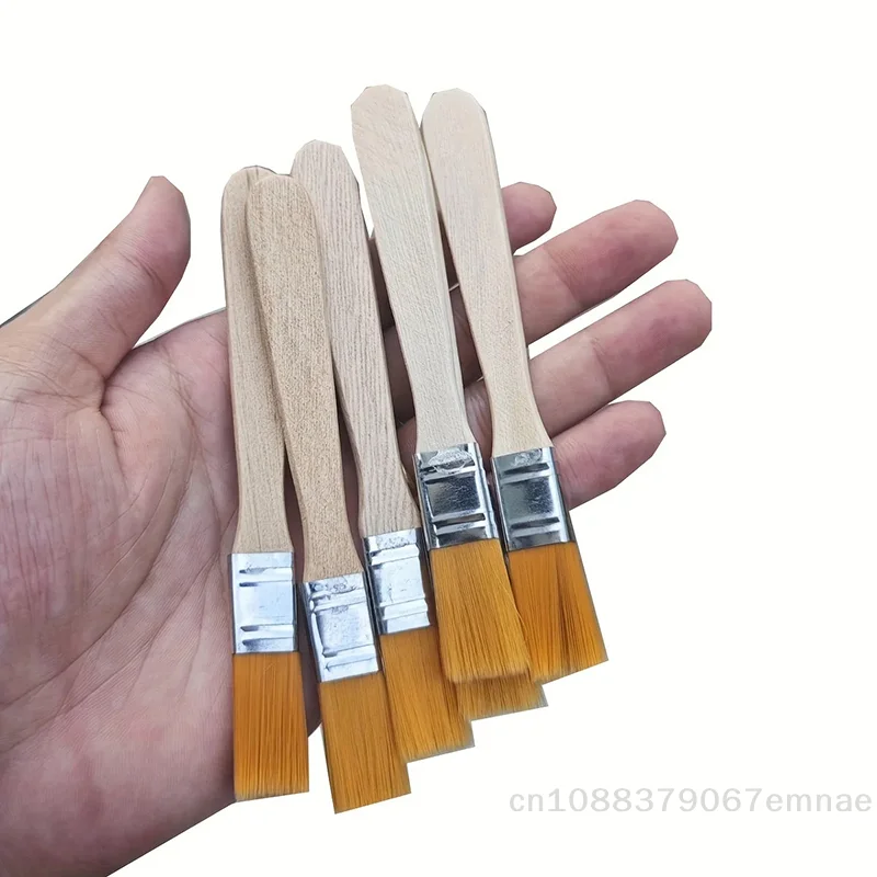 [ZYAS]50pcs-nylon Brushes, Short Wooden Handle Art Paint Brushes, Watercolor Brushes, Wall Brushes, Art Brushes, Cleaning Tools