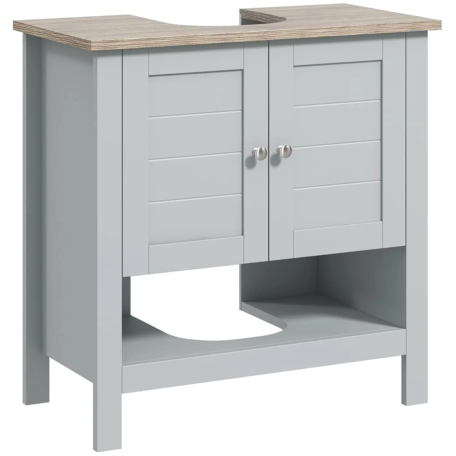 

Pedestal Sink Storage Cabinet, Under Sink Bathroom Vanity with Adjustable Shelf and Open Bottom Shelf, Gray, Customized