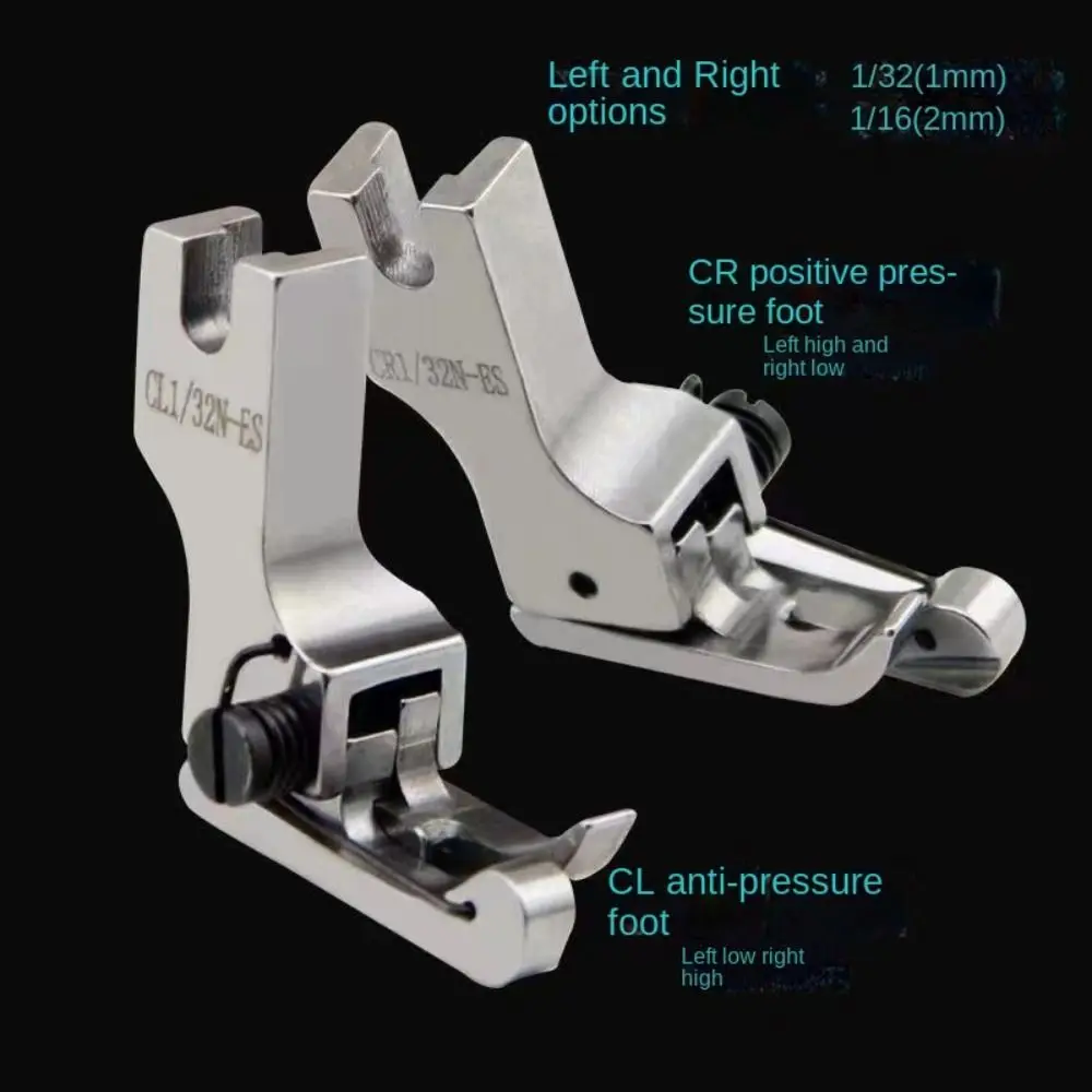 All Steel CR1/16N-ES Left Right Compensating Presser Foot High and Low Pressure Foot Hemmer Presser Foots Sewing Machine Tools