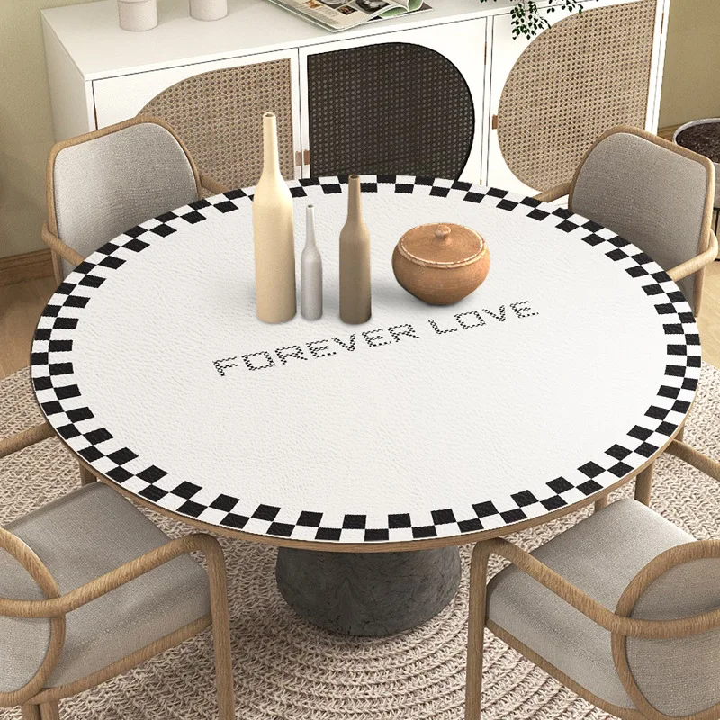 

Waterproof Oil-Proof PVC Round Tablecloth Insulation Home Tablecloth Dining Table Mat for Small Round Coffee Table