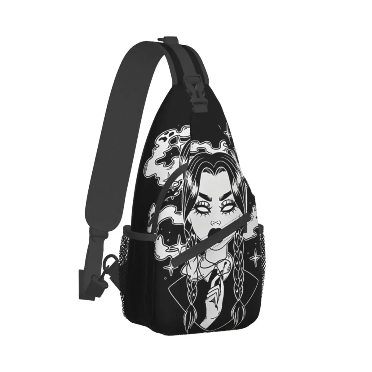 Classic Crossbody Chest Bags Wednesday TV Series Pockets Travel Pack Messenger Sports Teens Shoulder Bag Unisex