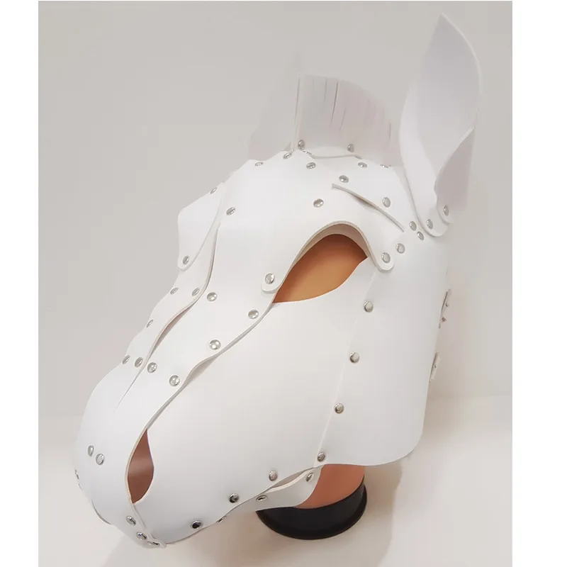 Steampunk-style Leather Hood, Horse Headpiece, Horse Mask for Costume Parties and Role-playing Cosplay Party Props