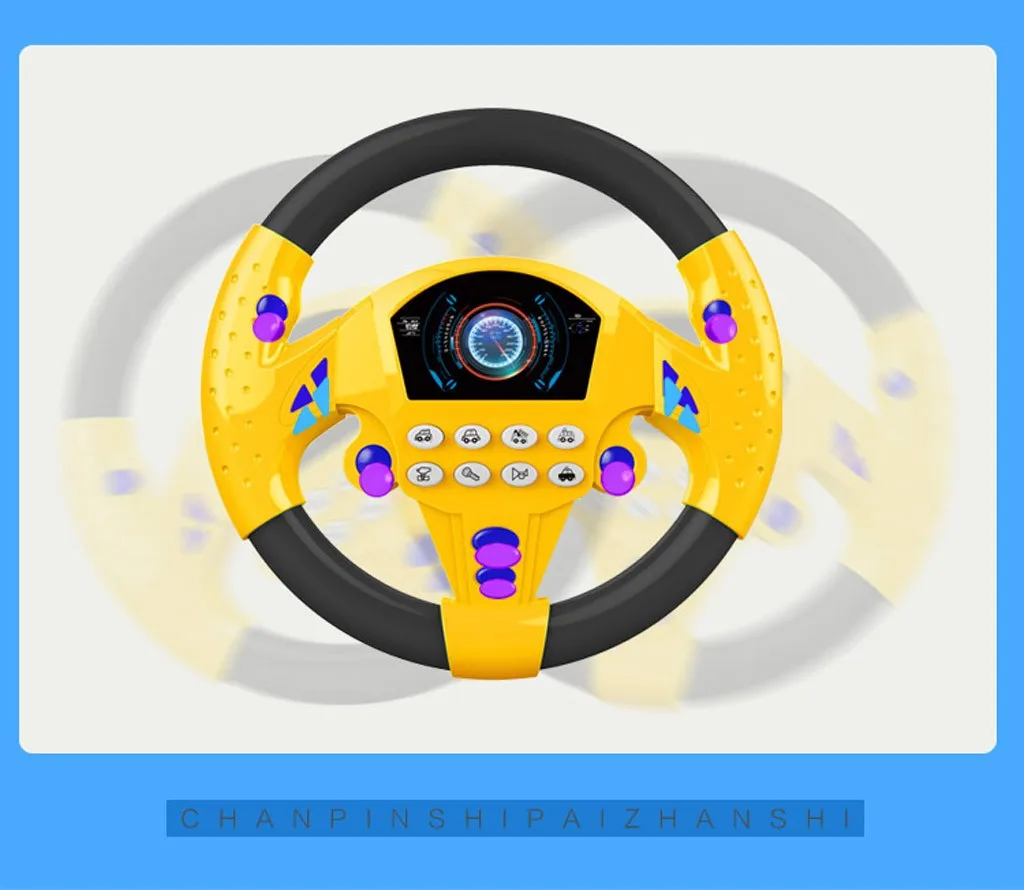 Eletric Simulation Steering Wheel Toy with Light Sound Baby Kids Musical Educational Copilot Stroller Steering Wheel Vocal Toys image 4