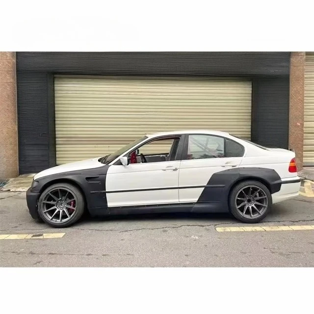 For  E46 Sedan Upgrade Wide Body Kit E46 Wide Front Bumper Side Skirt Fender Flare view 6