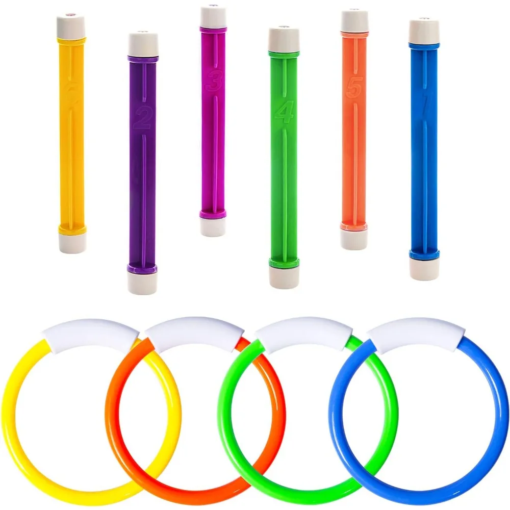 10pcs Underwater Pool Toys for Kids Ages 3+, Summer Training Swim Pool Diving Toys Set for Fun Water Games