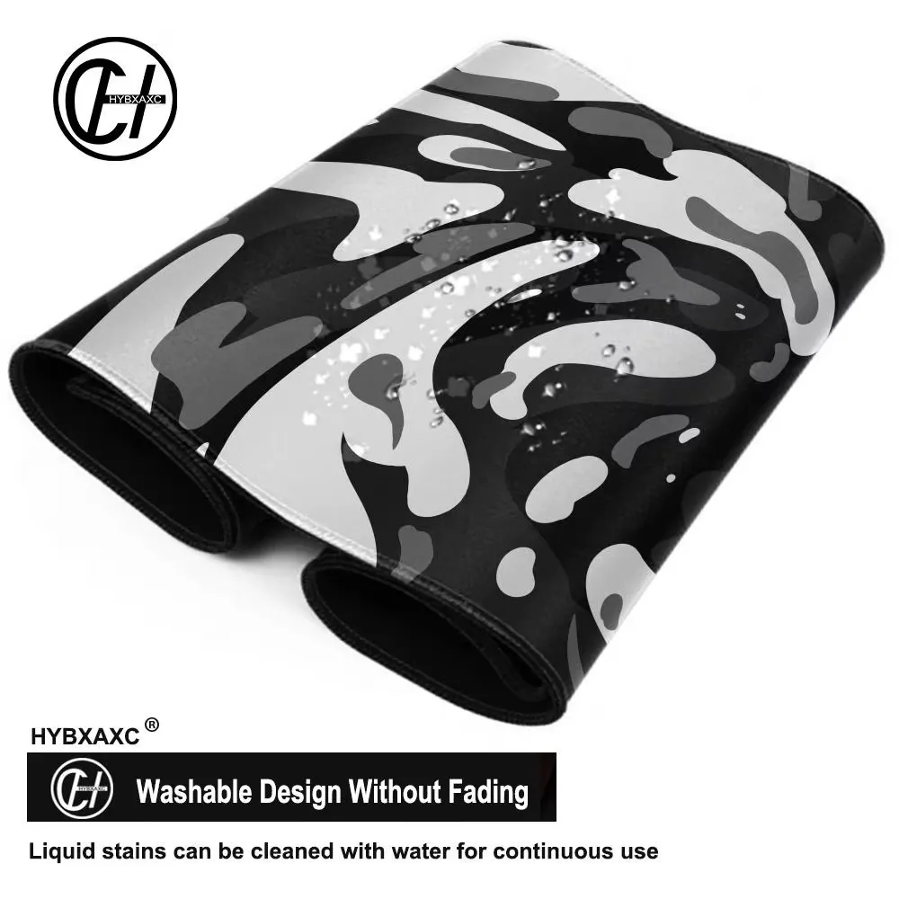 Zwart-Wit Abstracte Muismat Gaming Accessoires Kantoor Gamer Toetsenbord Bureaumat Grote Rubberen Lagen Vloeibare Kunst Muismat