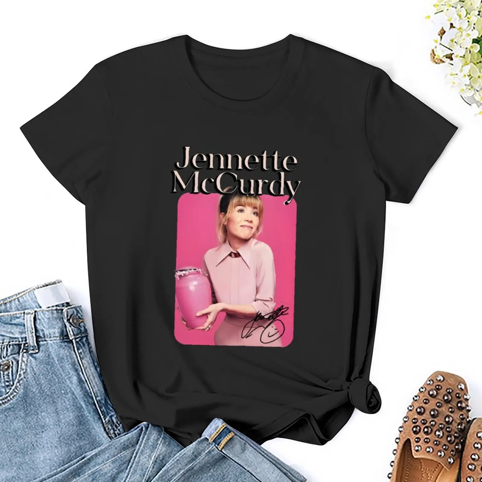 Jennette mccurdy cute t-shirt plus size top vestiti carini vestiti kawaii camicie da allenamento oversize per le donne