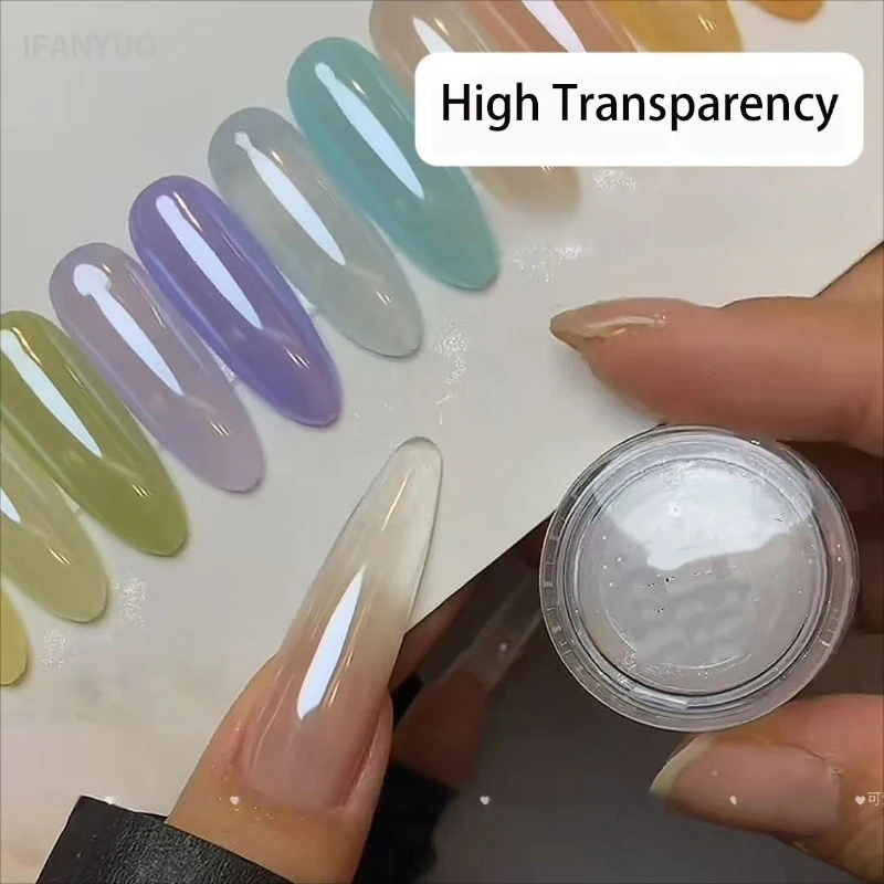 Hochtransparentes Fülllicht-Nagelpulver, Eiskristall-Spiegelchrom-Glitzerstaub, Aufhellender Aurora-Schimmer für DIY-Maniküre – Detail 3