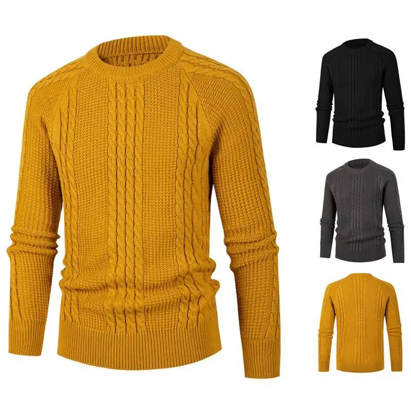 بلوفرات محبوكة بلون سادة للرجال