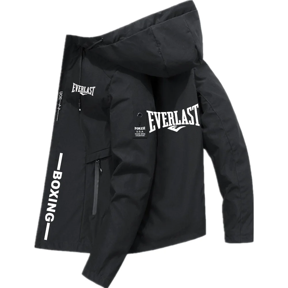 

EVERLAST BOXING New Spring Autumn Brand Windproof Zipper Jacket Men's Casual Hooded Baseball Jacket High Quality Outdoor Sports