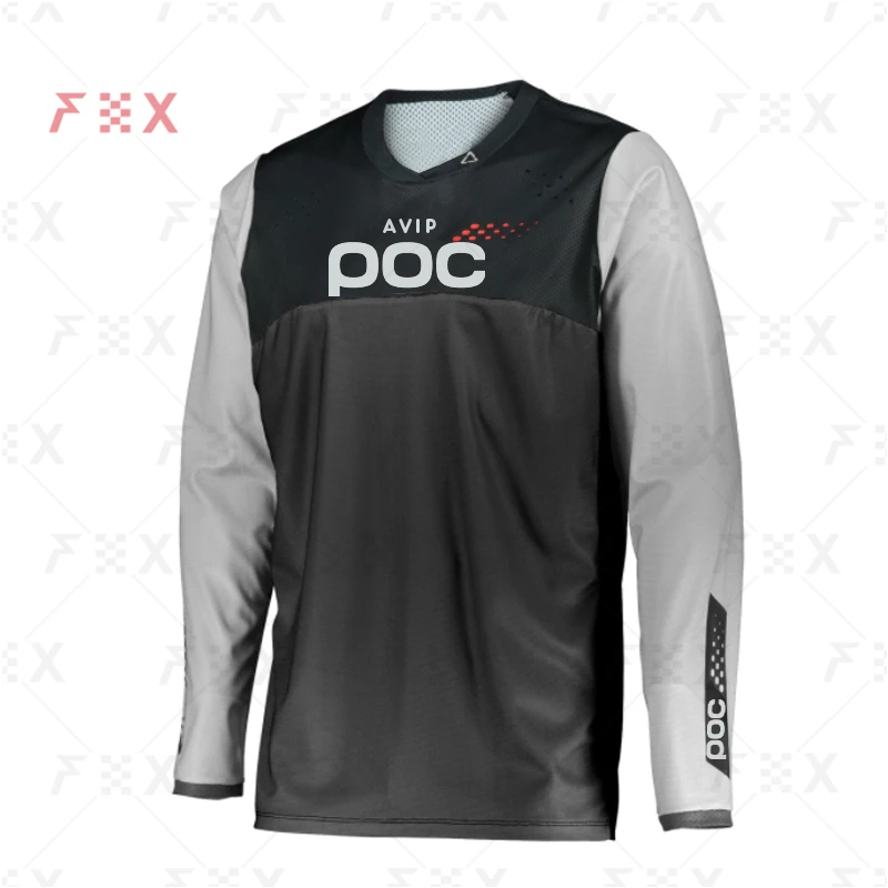 AVIP POC Mtb Cycling Men Downhill Jerseys Summer MTB Bike T-shirt Long Sleeve Motocross Sportwear Clothing Jersey Quick Dry dh