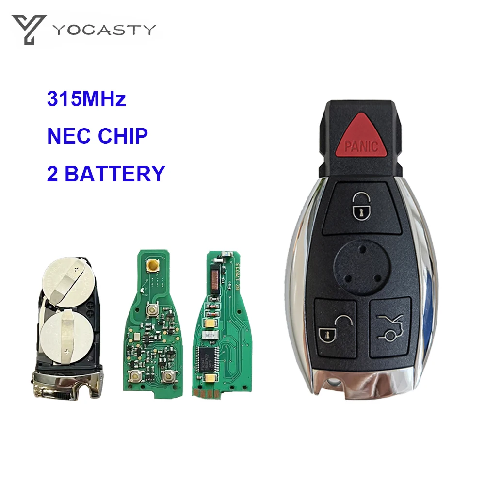 YOCASTY 2 Battery 433MHz/315MHz NEC Chip Remote Key For Mercedes Benz For A B C E S Class W203 W204 W205 W210 W211 W212 W221