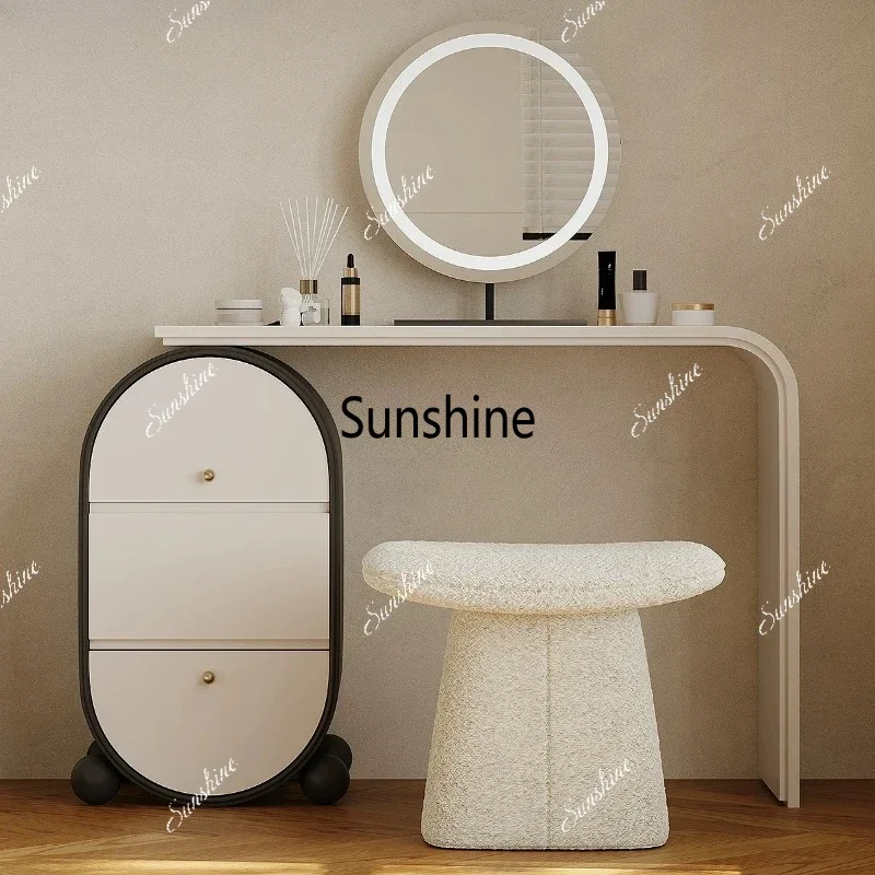 Modern Minimalist Extendable Dressing Table For Home Use, Solid Wood Dressing Table With Drawer Cabinet Bedroom Furniture Home