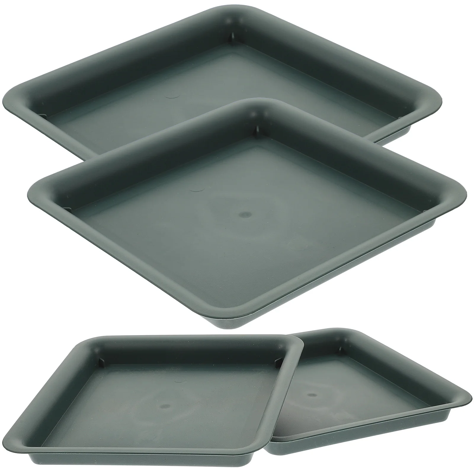 

4Pcs Resin Plant Trays Square Flowerpot Saucers Garden Pot Base for Bonsai Succulents Water Drainage Tray Floor Protection