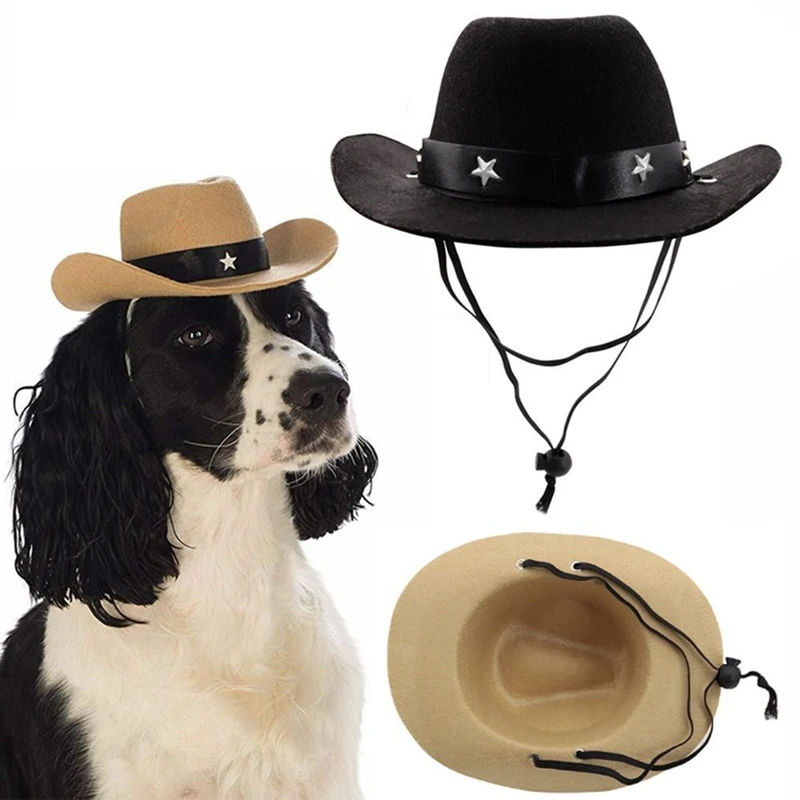 British Pet Dog Hat Star Cowboy Hat Pet Supplies Adjustable Dog Costume Top Hat Headwear Pet Hat Dogs Caps Pet Sun Hats for Cats