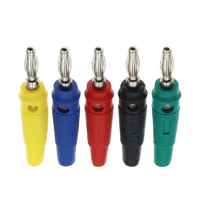 

50Pcs 4MM Banana Plugs Connector Solderless Video Musical Speaker Stackable Cable Wire Pin Banana Plug Connectors Red Black Blue