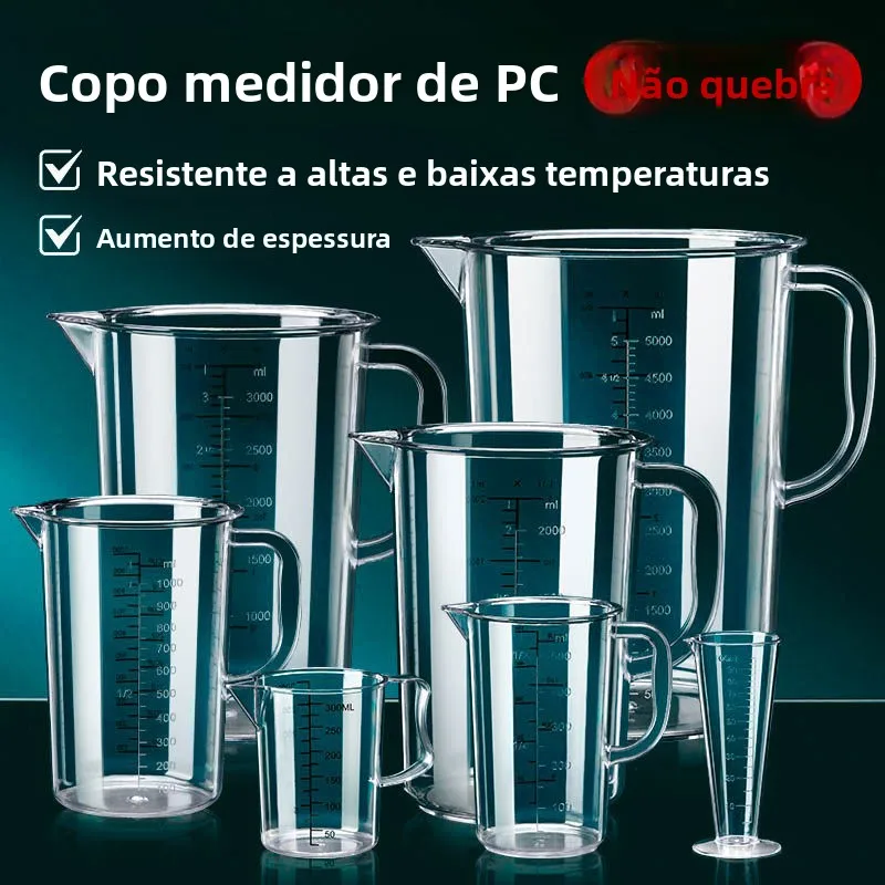 厚みのあるpc製大容量アクリルミルクティーショップ専用定規計量カップ業務用食品グレード定量バケツ