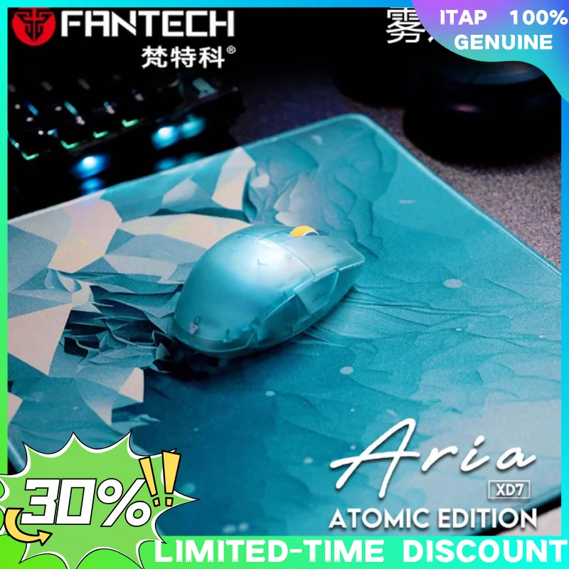 

New FANTECH XD7 Game Mouse Lightweight 3395 Mouse Pad E-sports Game Three Mode Wireless 2.4 Bluetooth 5.0 24600dpi TTC Coding
