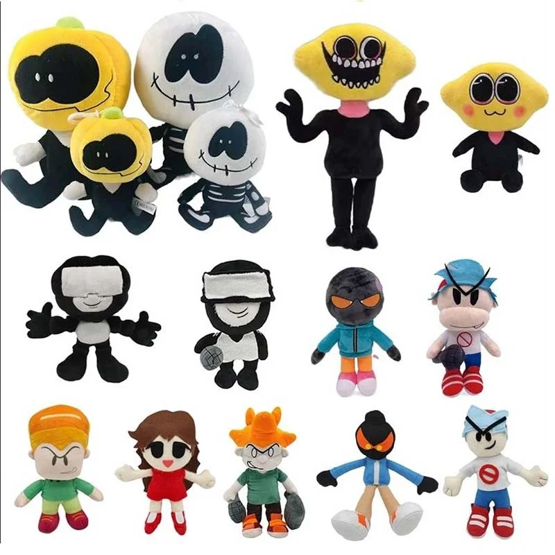 Hot Game Friday Night Funkin Plush Toys Cute Anime Spooky Month Skid Pump FNF Sarvente Ruvyzvat Garcello Stuffed Dolls Kids Gift