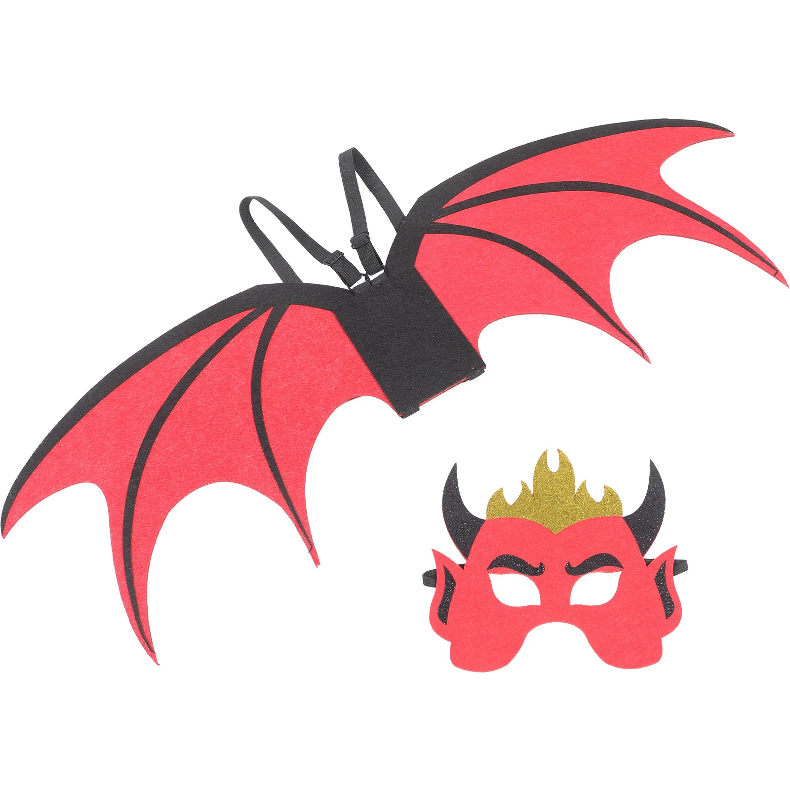 1Set Halloween Devil Wing Mask Costume Set Cosplay Prop Party Accessories Devil Horns Cosplay Wings Halloween Decoration