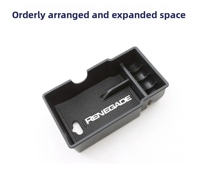 Für Jeep Renegade 2015 ~ 2017 2018 2019 2020 2021 2022 2023 2024 Auto Konsole Armlehne Versteckte Schwarz Lagerung box Innen Zubehör – Detail 3